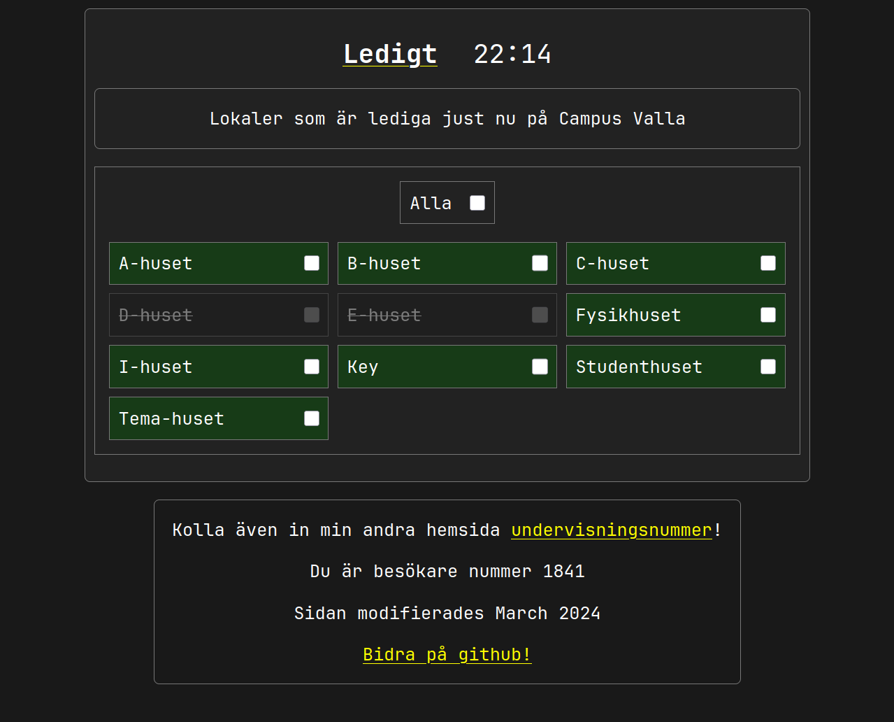 Skärmdump från ledigt.se